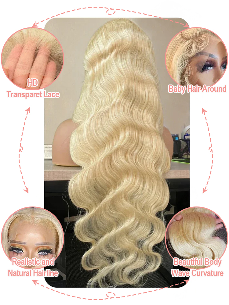 36 40 Inch 613 Honey Blonde Bo - đánh giá và giá 613 Blonde Body Wave Lace Front Wig