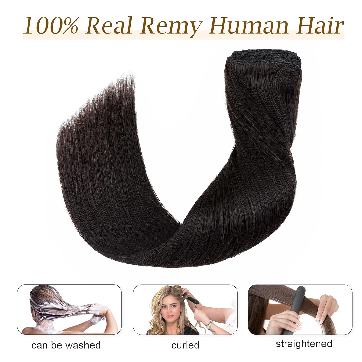 120G/8Pcs Straight Clip Ins 10 - đánh giá và giá Seamless Clip In Hair Extensions Human Hair