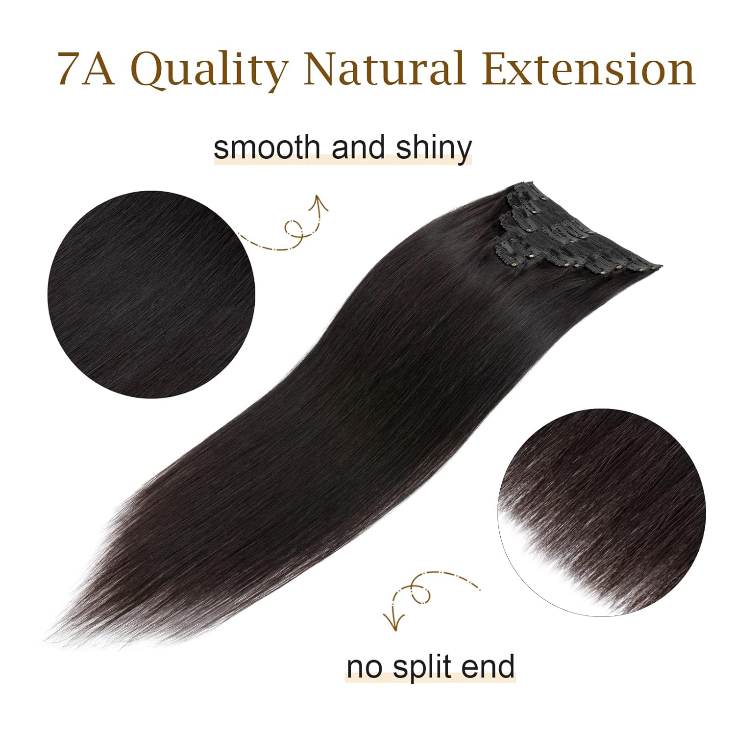 120G/8Pcs Straight Clip Ins 10 - đánh giá và giá Seamless Clip In Hair Extensions Human Hair