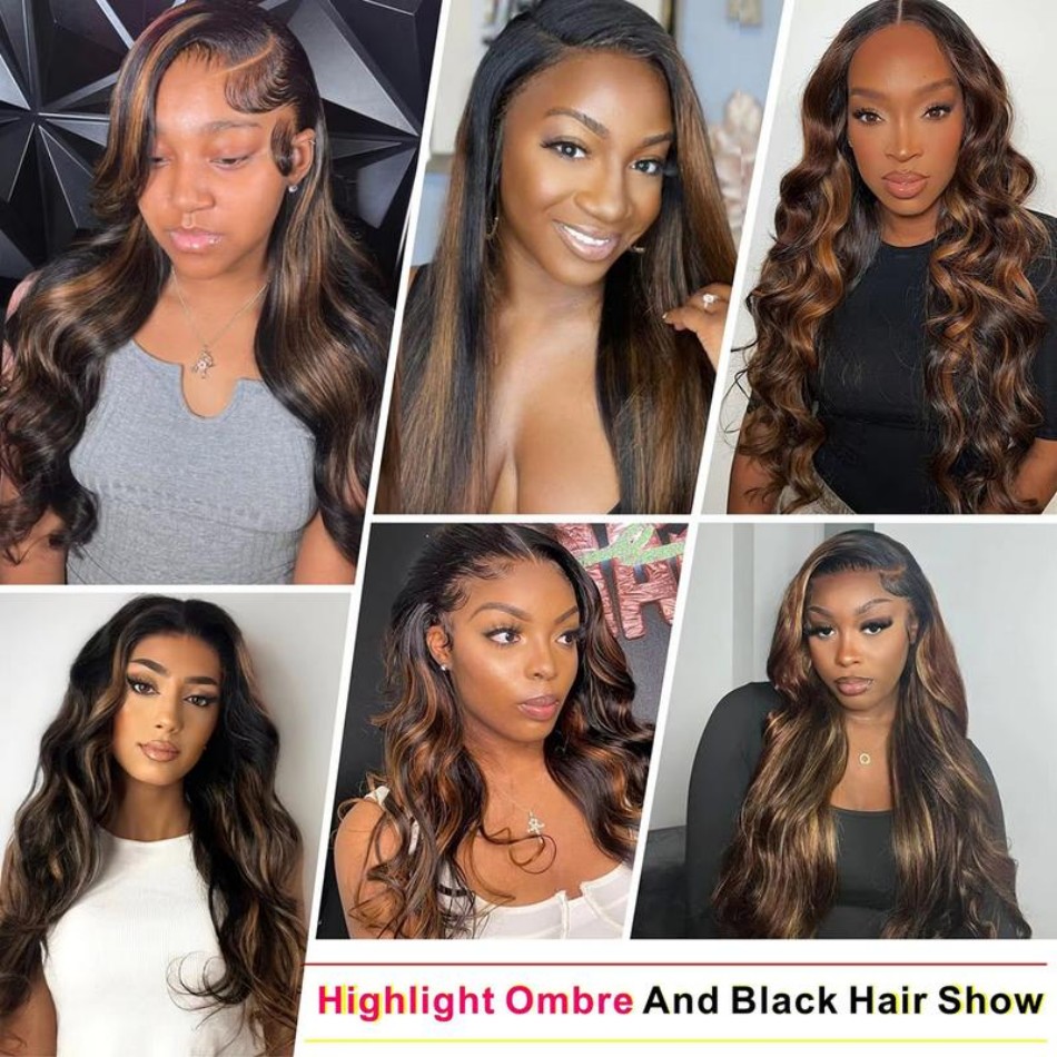 P1B30 Highlight Ombre Body Wav - đánh giá và giá Lace Front Wigs