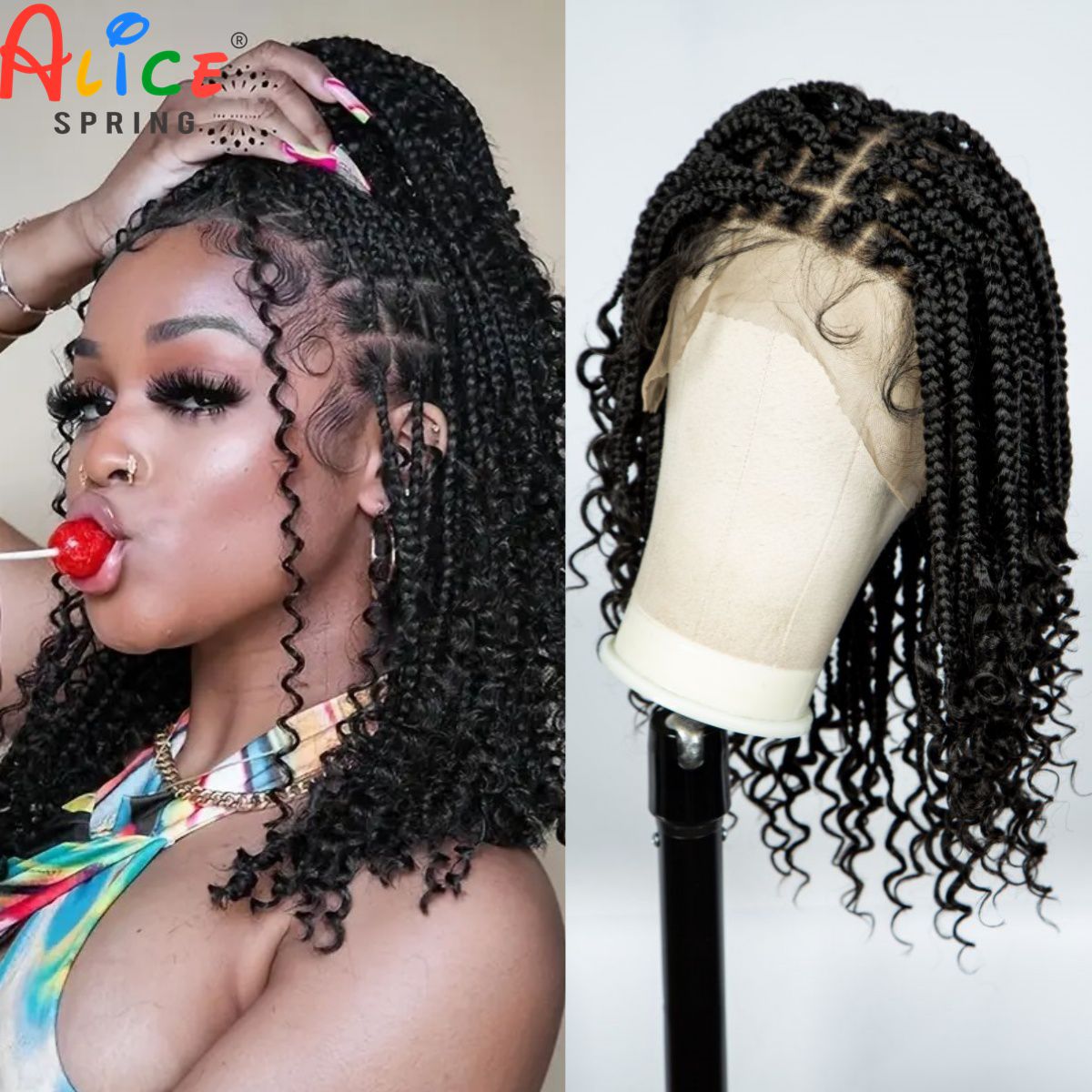 Knotless Box Braided Wigs with - đánh giá và giá Synthetic Braided Wigs For Black Women