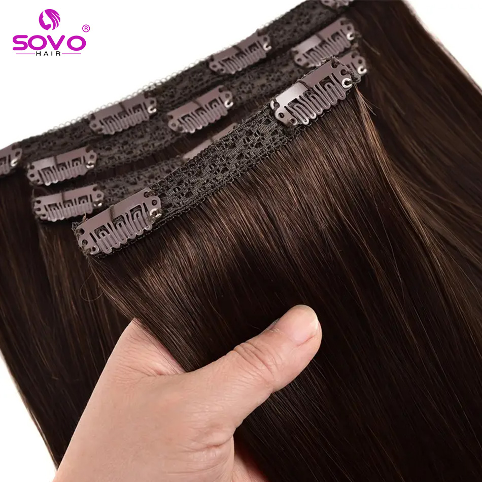 Clip-In Hair Extensions 100% R - đánh giá và giá Seamless Clip In Hair Extensions Human Hair